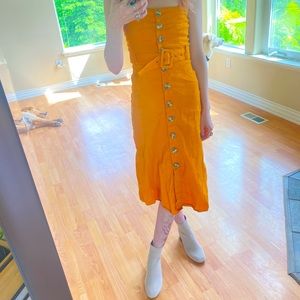 F21 Yellow MIDI Dress